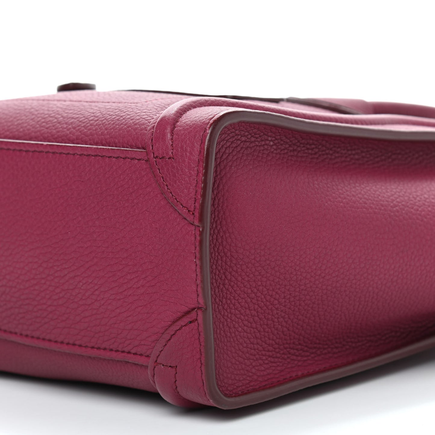 Drummed Calfskin Nano Luggage Plum