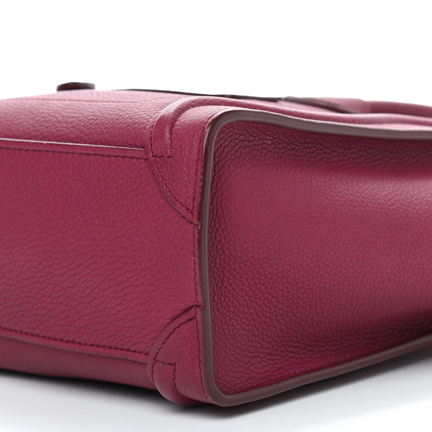 Celine Drummed Calfskin Nano Luggage Plum 9 of 9