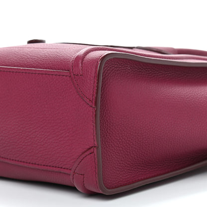 Celine Drummed Calfskin Nano Luggage Plum 9 of 9