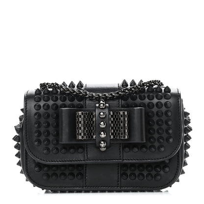 Christian Louboutin Calfskin Spikes Sweety Charity Crossbody Bag Black 1 of 9