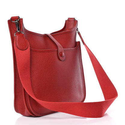 Hermes Taurillon Clemence Evelyne II PM Rouge Casaque 3 of 10