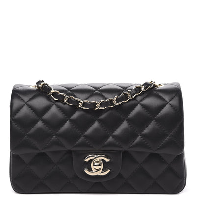 Chanel Lambskin Quilted Mini Rectangular Flap Black 1 of 13