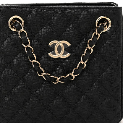 Chanel Caviar Quilted Mini Bucket Bag Black 8 of 10