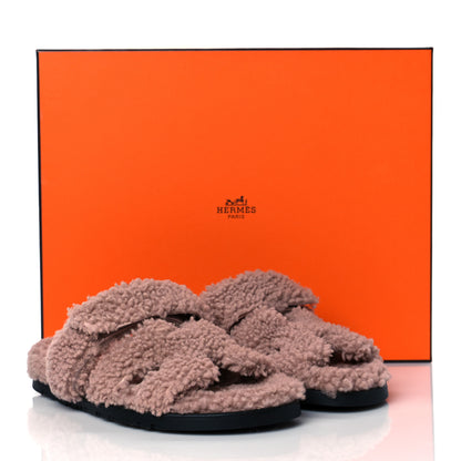 Hermes Woolskin Womens Chypre Sandals 36 Bois De Santal 8 of 8