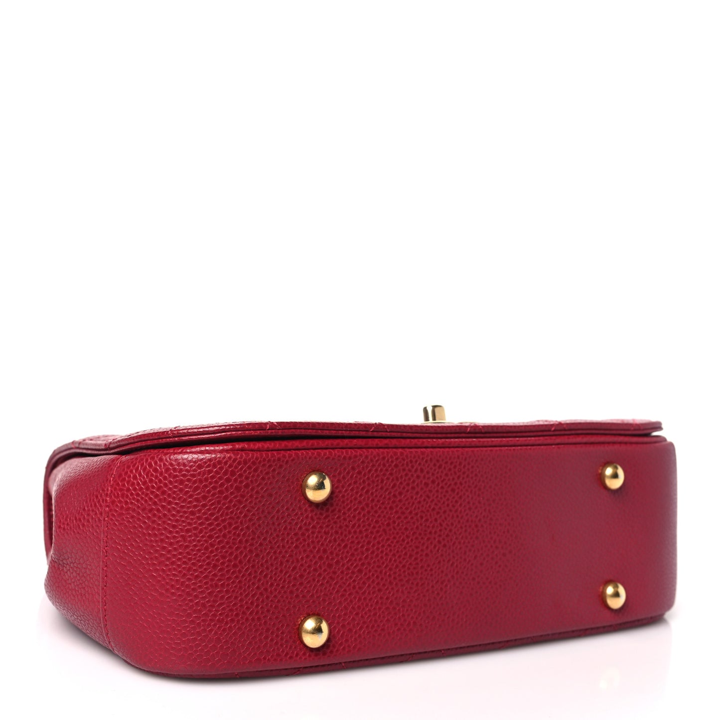 Caviar Quilted Carry Around Flap Bag Red