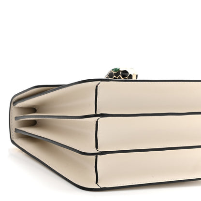 Bulgari Calfskin Serpenti Forever Top Handle White 8 of 9