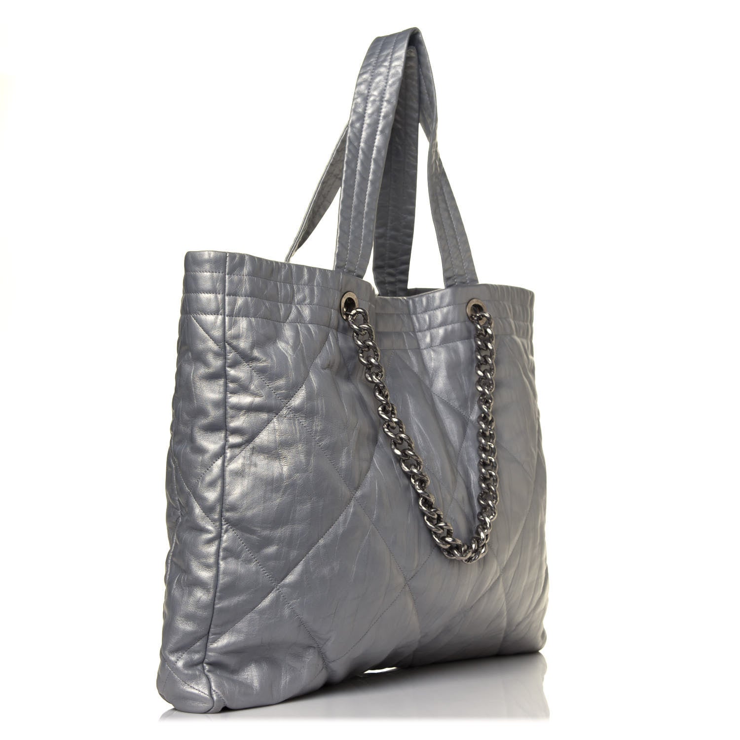 Chanel Iridescent Calfskin Quilted Ground Control Tote Silver 2 of 4