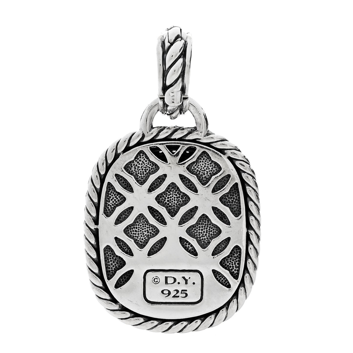 Sterling Silver Diamond Black Onyx 22mm Albion Pendant