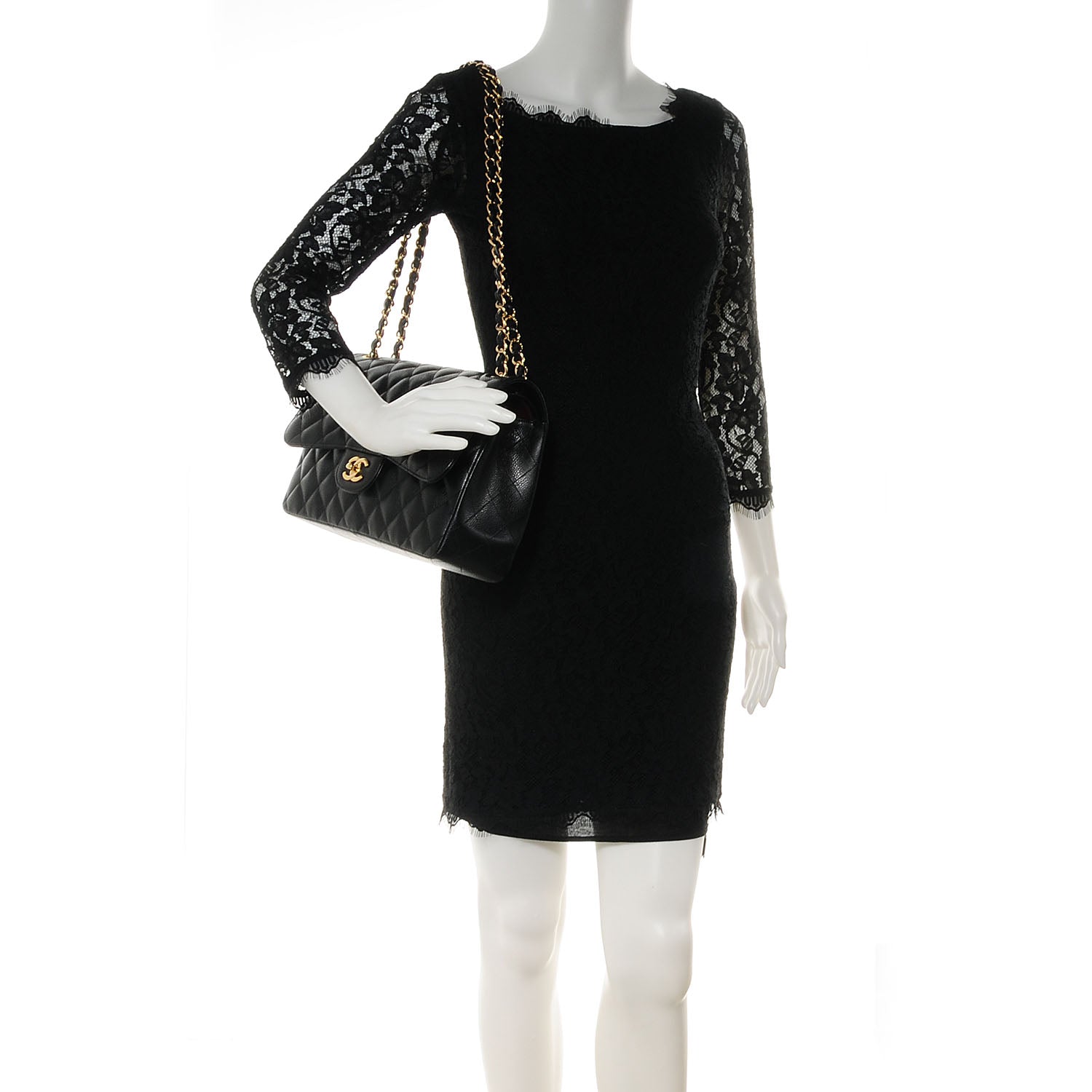 Chanel Caviar Quilted Jumbo Double Flap Black 2 of 9