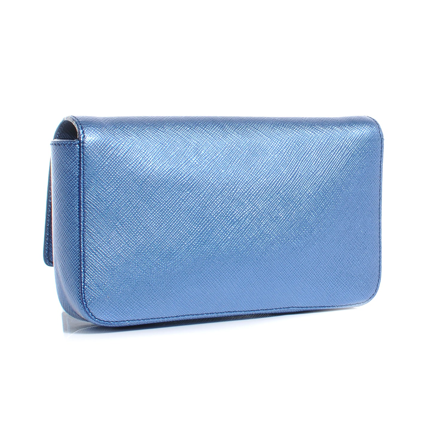 Saffiano Mordore Box Clutch Denim