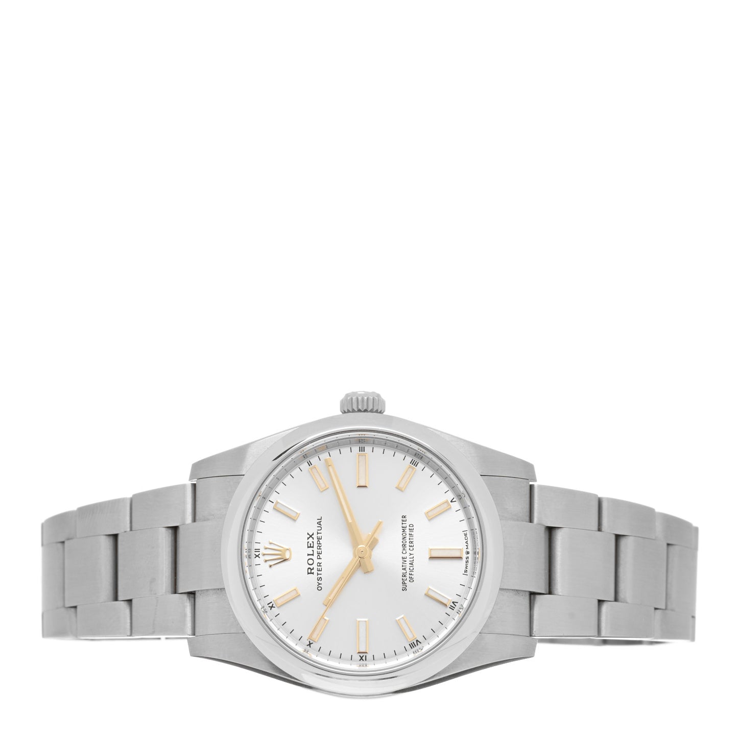 Stainless Steel 34mm Oyster Perpetual Watch Silver 124200
