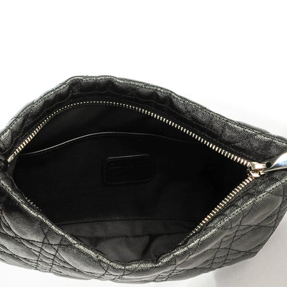 Christian Dior Coated Canvas Cannage Panarea Clutch Black 5 of 7