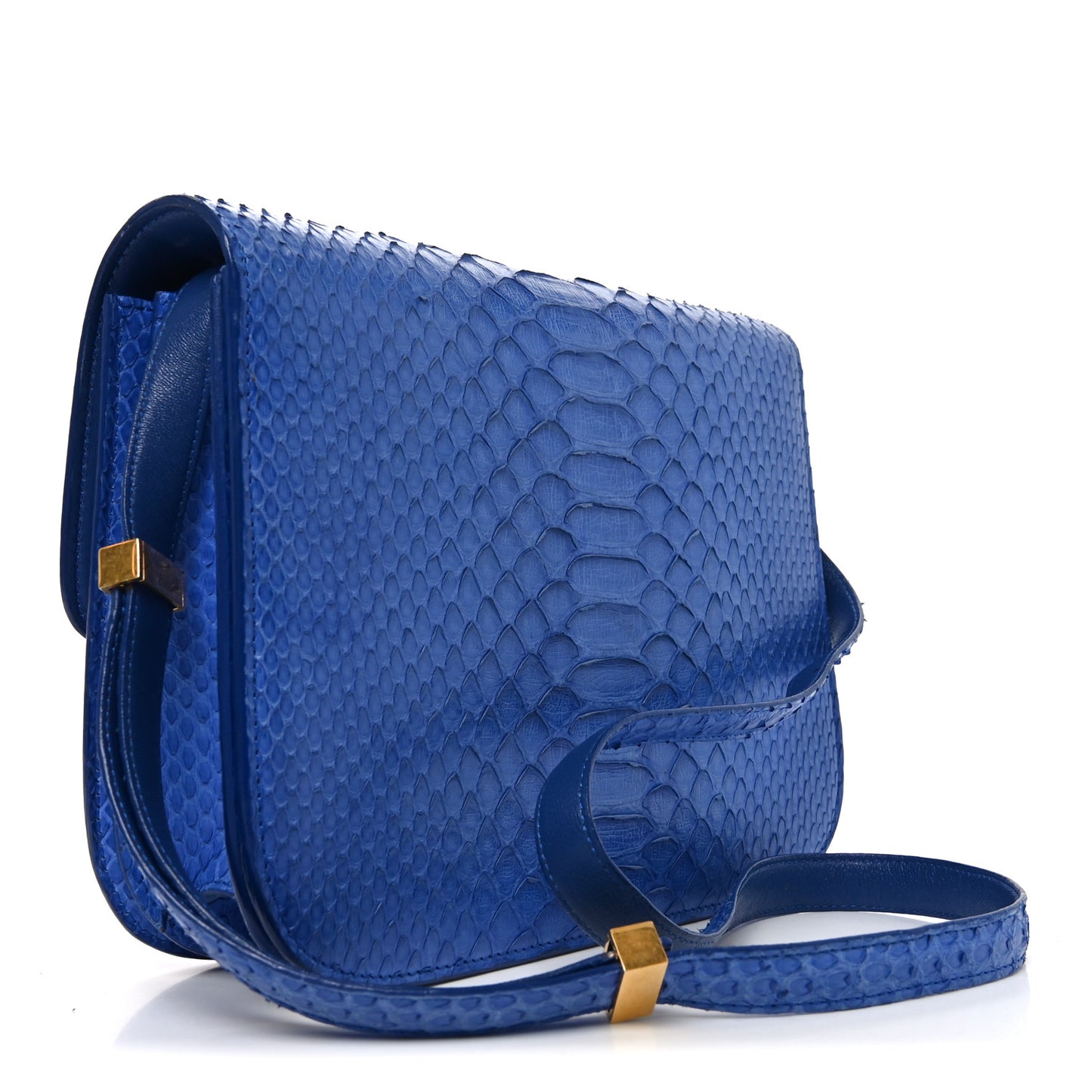 Snakeskin Medium Classic Box Flap Blue