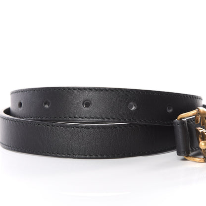 Gucci Calfskin Pearl Double G 20mm Belt 75 30 Black Cream 4 of 6