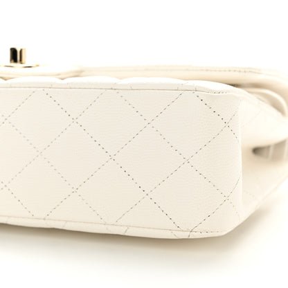 Chanel Caviar Quilted Medium Double Flap White 10 of 11
