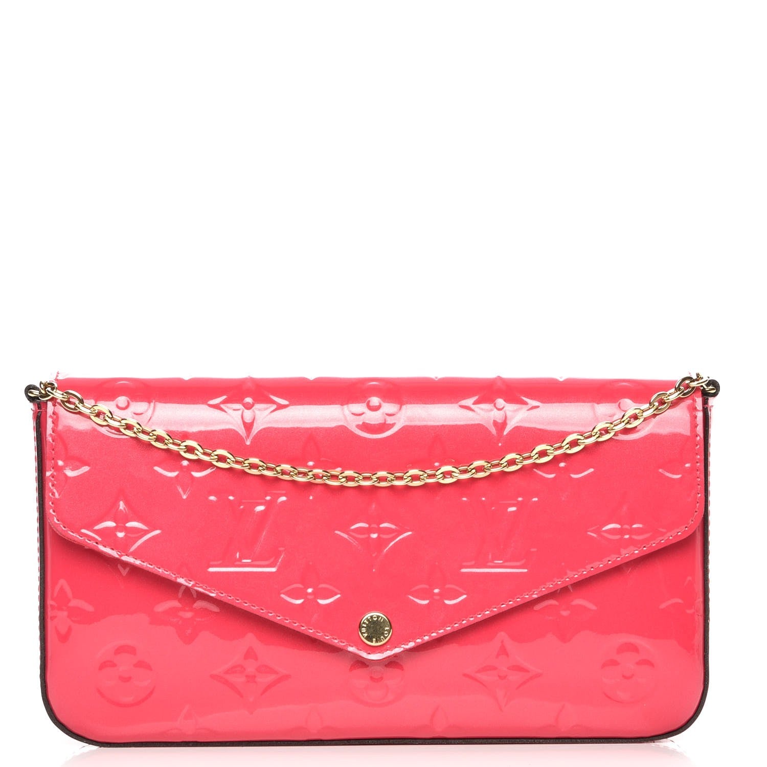 Louis Vuitton Vernis Felicie Pochette Chain Wallet Hot Pink 1 of 8