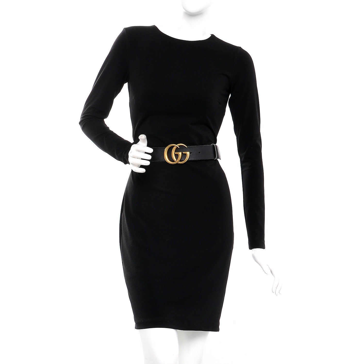 Gucci Faded Calfskin Double G 40mm Belt 80 32 Black 2 of 6