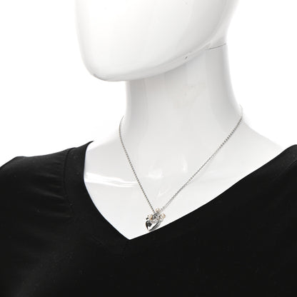 Christian Dior Pearl Logo Heart Necklace Silver 2 of 5