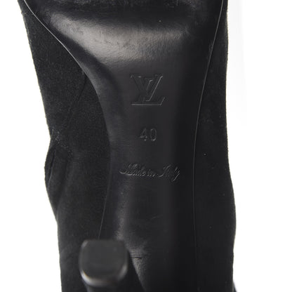 Louis Vuitton Suede Goatskin Alliance Thigh Boots 40 Black 6 of 6