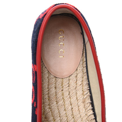 Gucci Terry Cloth GG Monogram Espadrilles 36.5 Blue Red 5 of 9