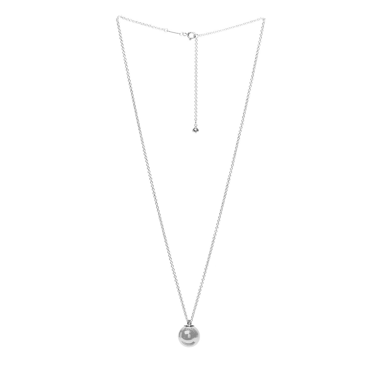 Tiffany Sterling Silver 12.75mm HardWear Ball Pendant Necklace 3 of 7