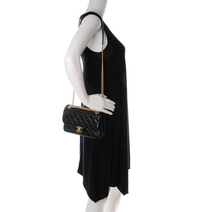 Chanel Lambskin Quilted Mini Studded Flap Black 2 of 9