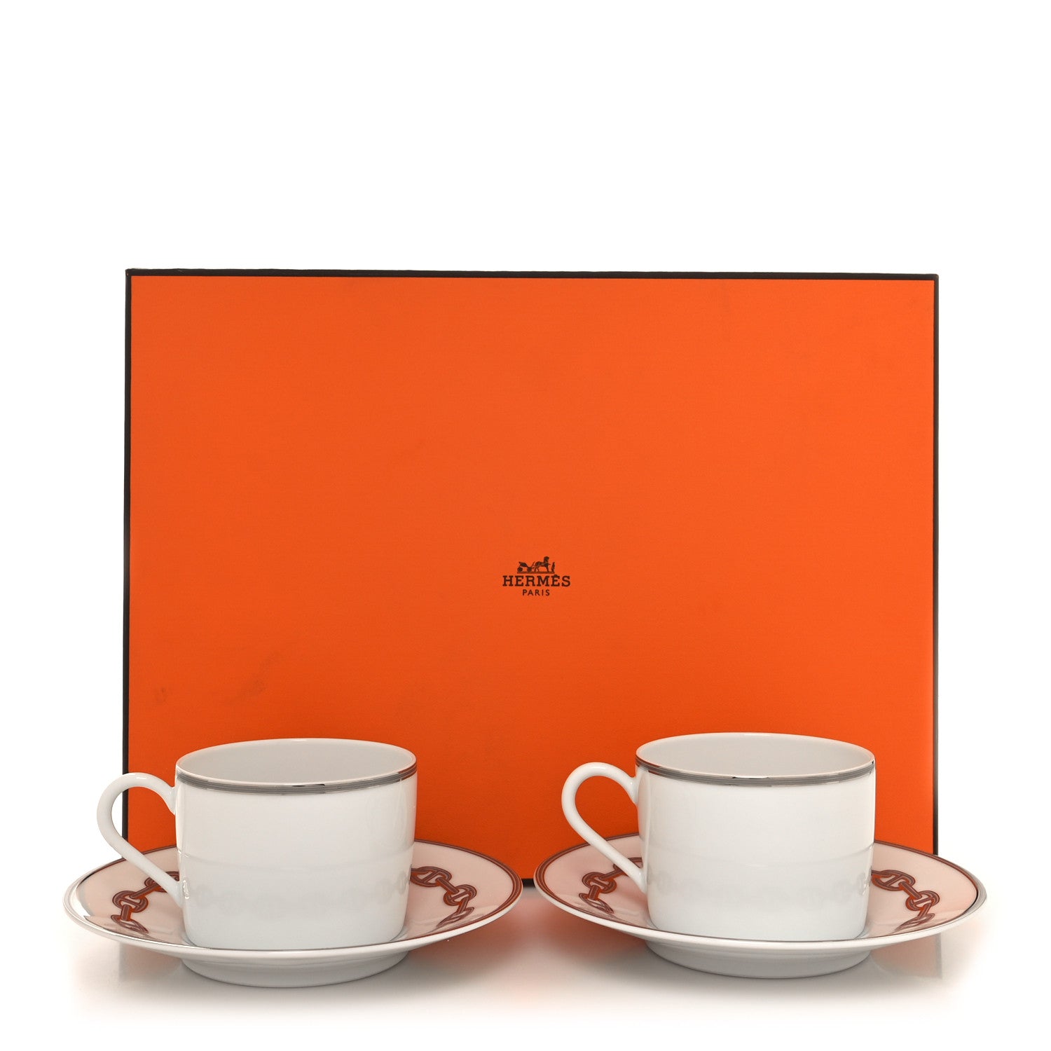 Hermes Porcelain Platinum Chaine d'Ancre Tea Cup and Saucer Set of 2 11 of 11