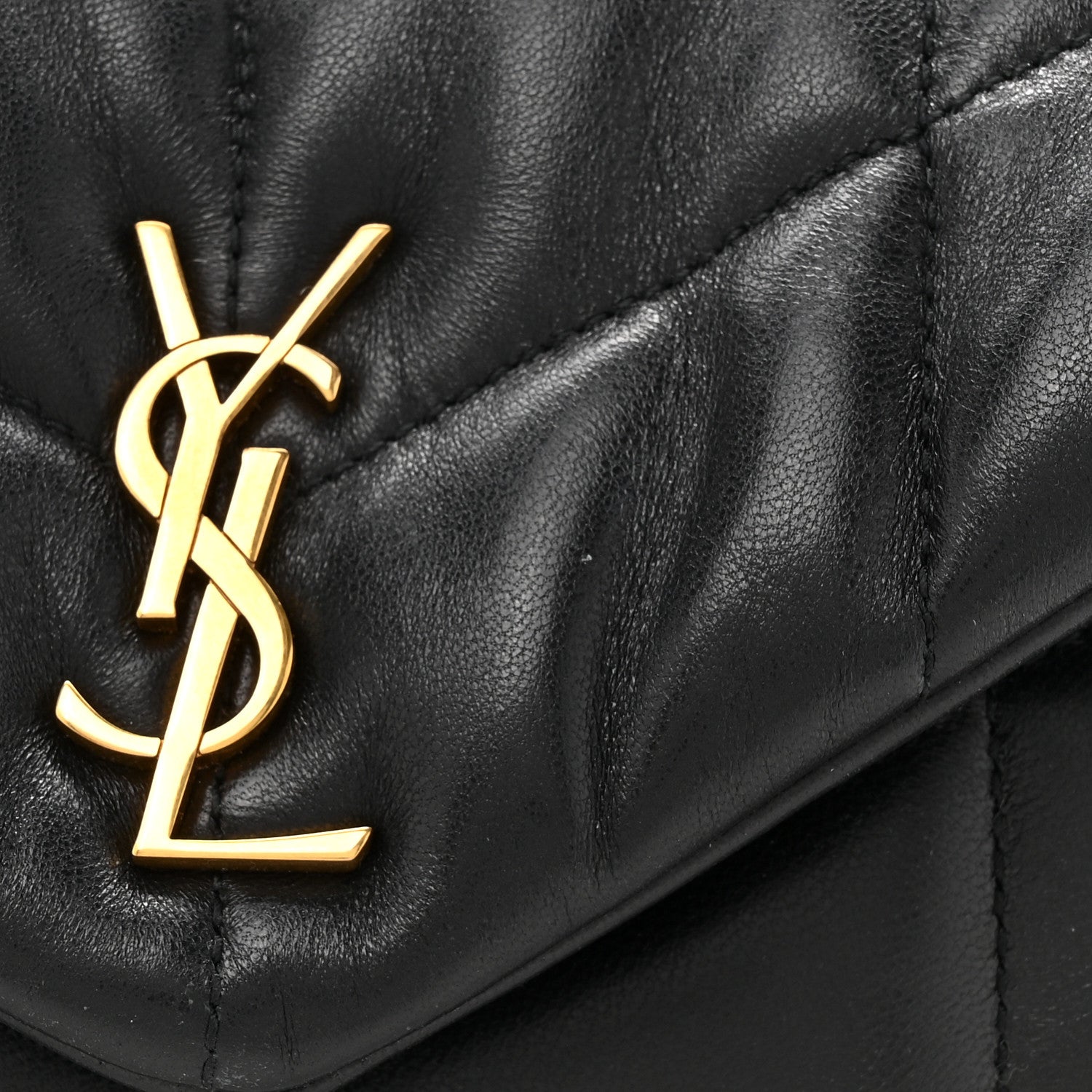 Saint Laurent Lambskin Quilted Toy Loulou Puffer Monogram Chain Satchel Black 8 of 15