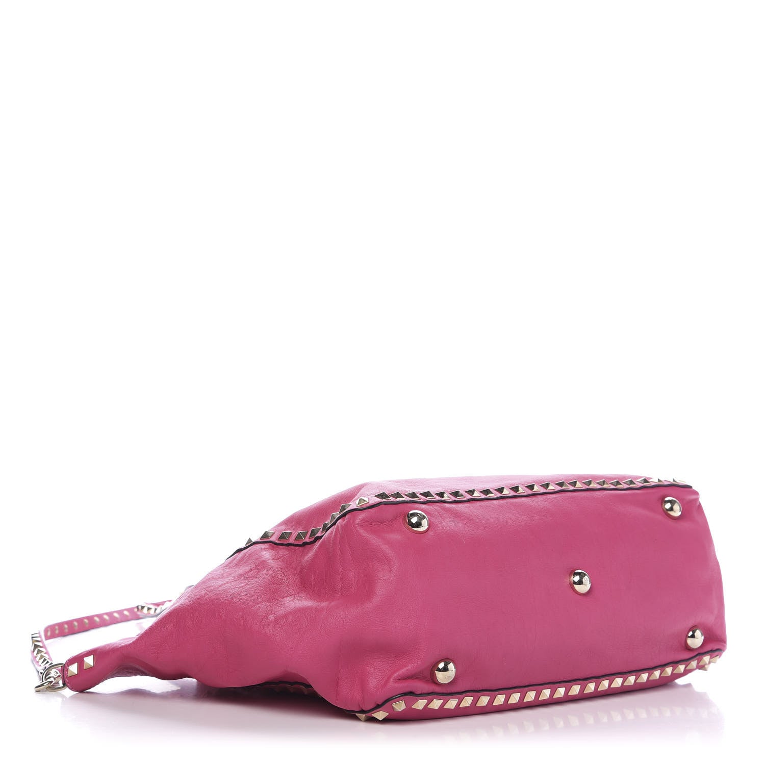 Valentino Garavani Vitello Medium Rockstud Tote Pop Fuxia 4 of 11