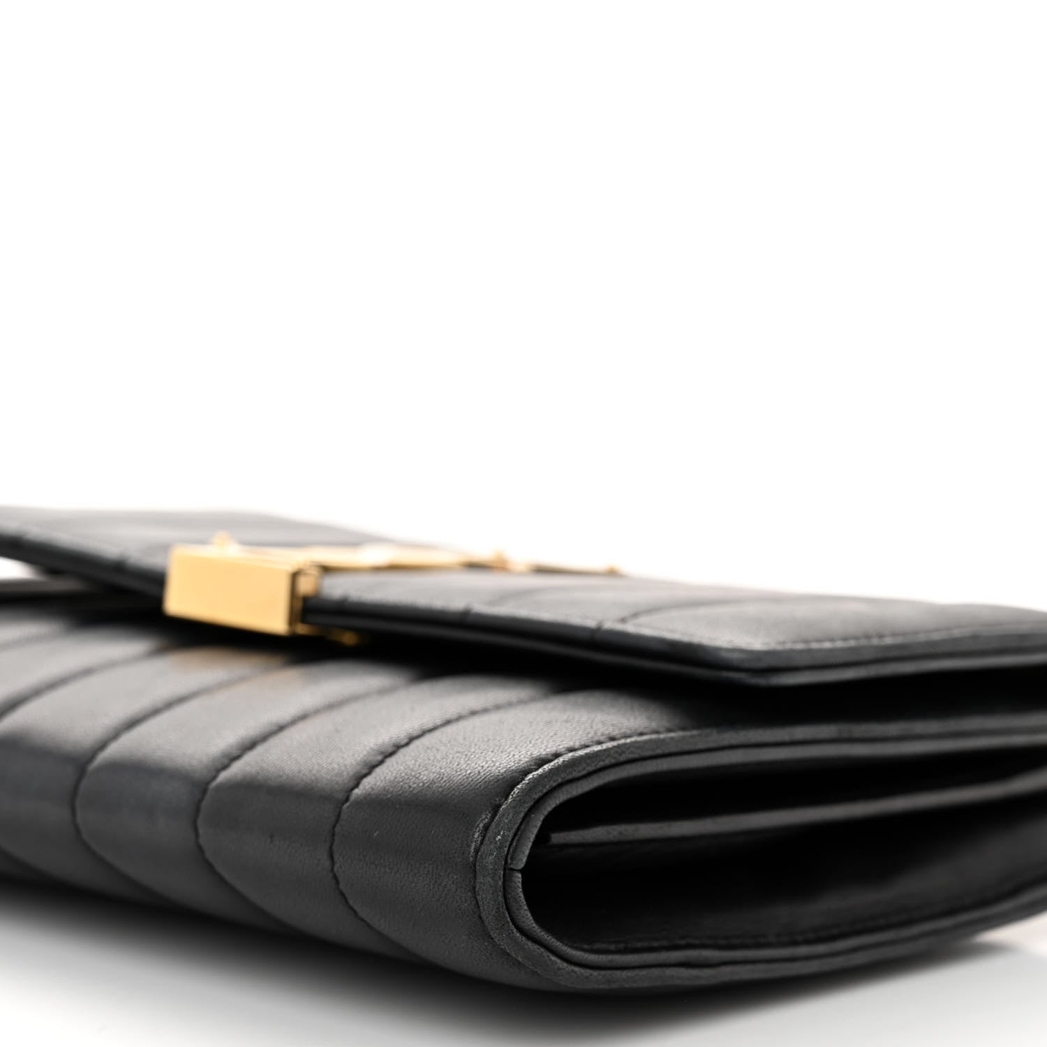 Saint Laurent Lambskin Matelasse Monogram Vicky Chain Wallet Black 9 of 10