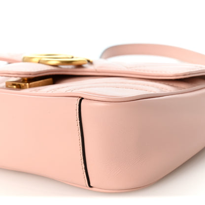 Gucci Calfskin Matelasse Mini GG Marmont Shoulder Bag Perfect Pink 9 of 10