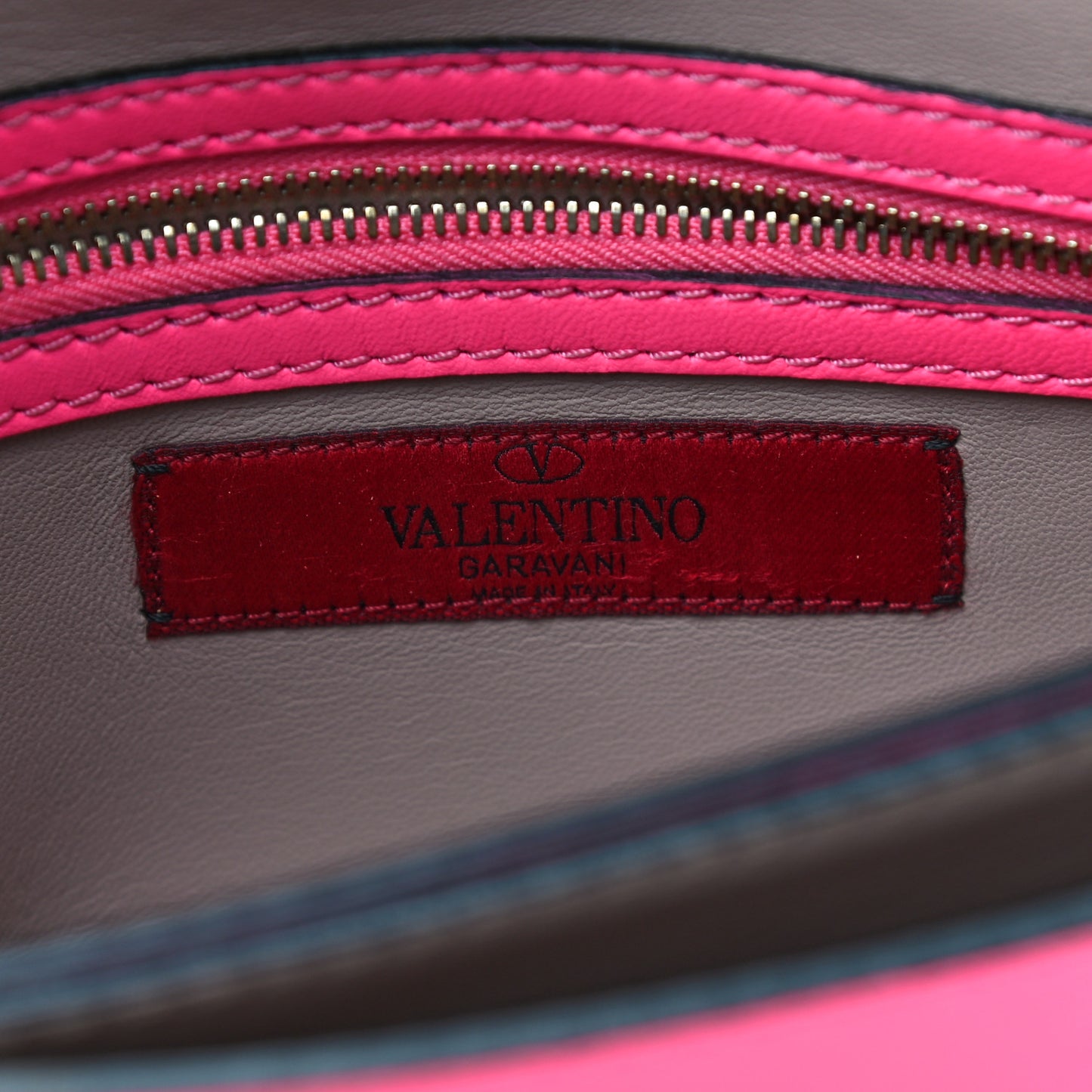 Nappa Rockstud Wristlet Clutch Fuxia Fluo