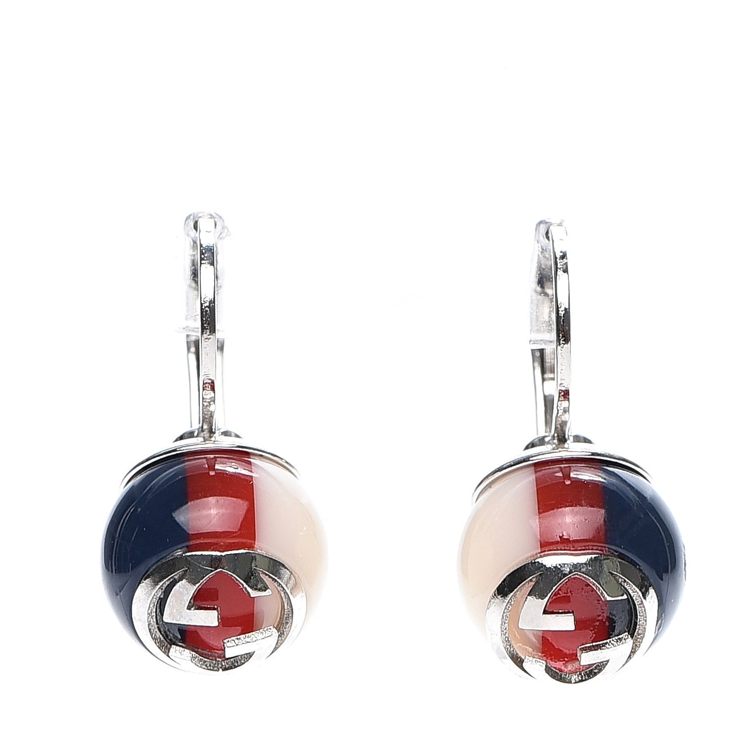 Resin Web Earrings Red Blue White
