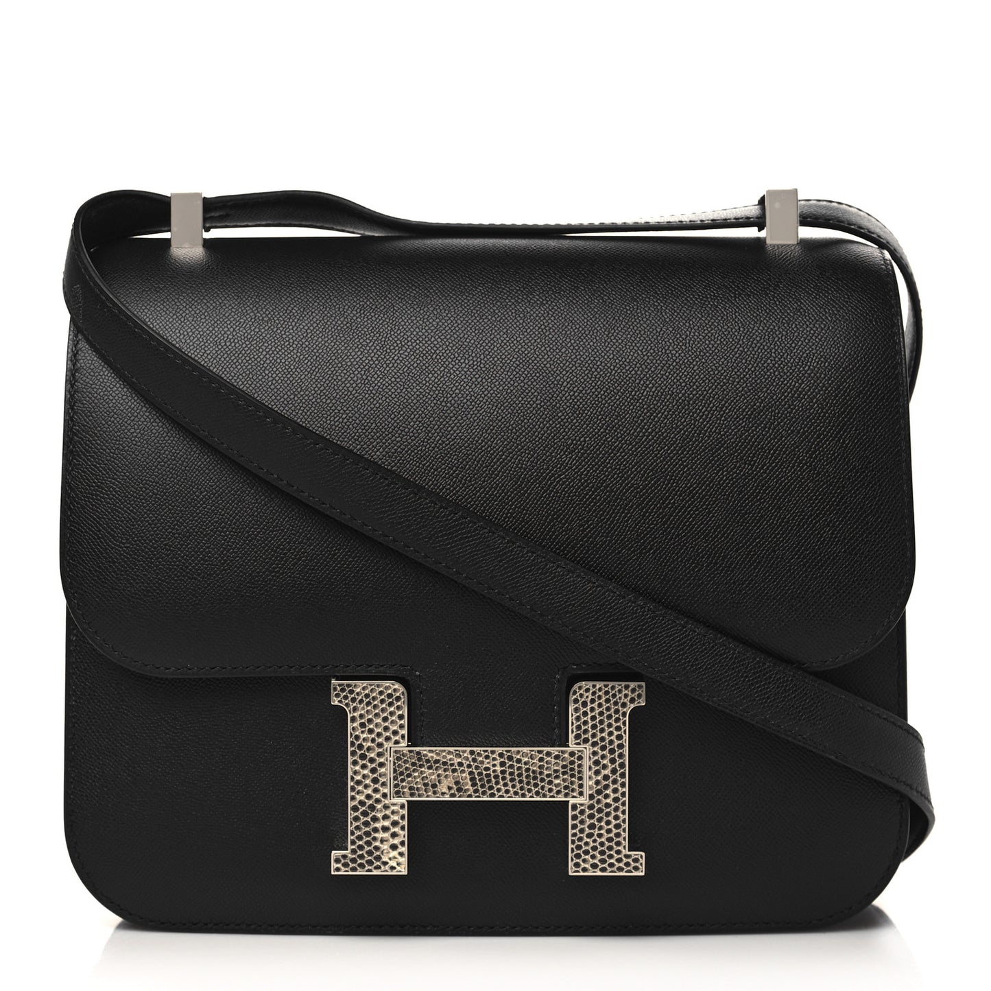Madame Calfskin Lizard Constance 24 Black Ombre