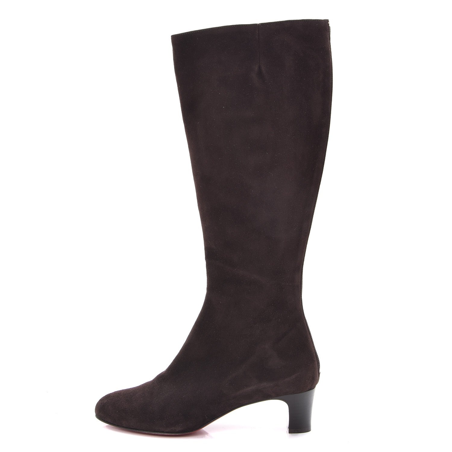 Christian Louboutin Suede Bourge 50 Tall Boots 38 Brown 1 of 9