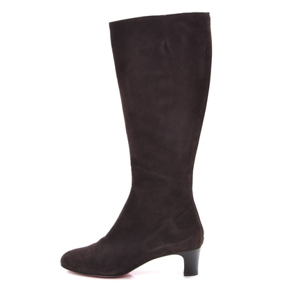 Christian Louboutin Suede Bourge 50 Tall Boots 38 Brown 1 of 9