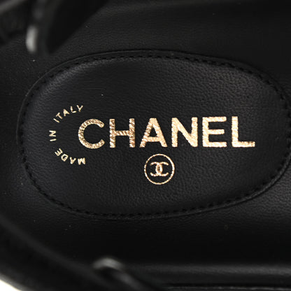 Chanel Grained Calfskin Velcro Dad Sandals 39 Black 6 of 8