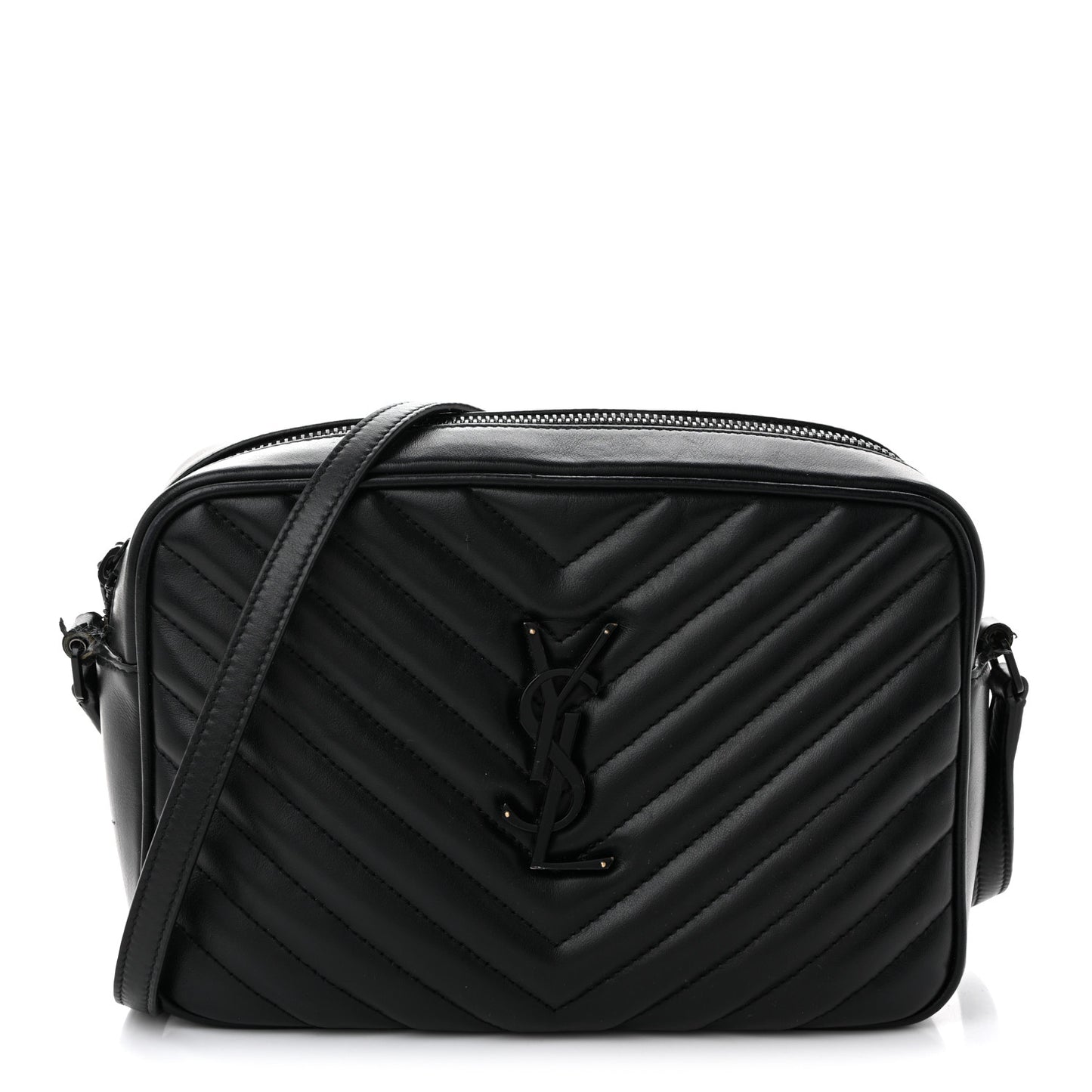 Calfskin Matelasse Monogram Monochrome Lou Camera Bag Black