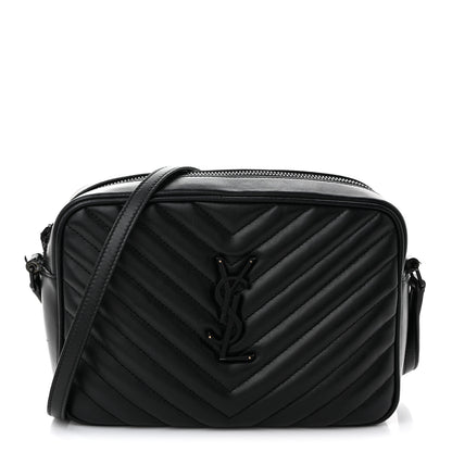 Saint Laurent Calfskin Matelasse Monogram Monochrome Lou Camera Bag Black 1 of 13