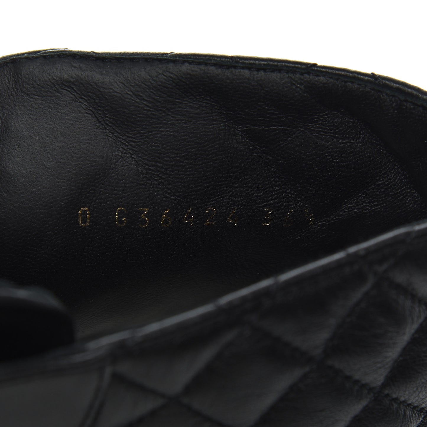 Shiny Lambskin Quilted Lace Up Combat Boots 36.5 Black