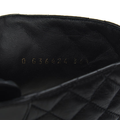 Chanel Shiny Lambskin Quilted Lace Up Combat Boots 36.5 Black 8 of 17