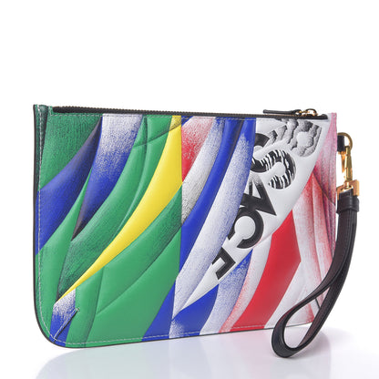 Versace Vitello Logo Print Pochette Black Multicolor 3 of 7