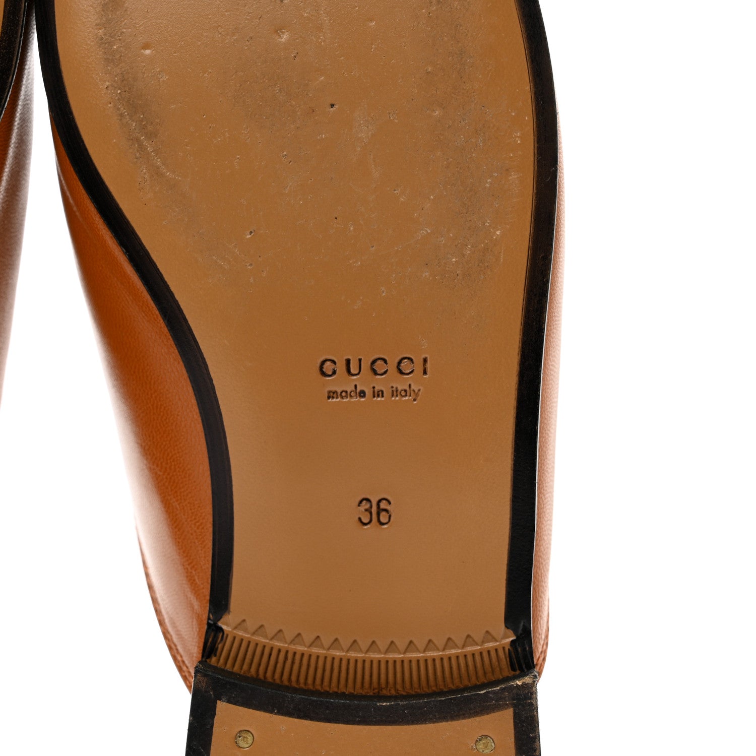 Gucci Malaga Kid Womens Princetown Slippers 36 Cognac 6 of 9