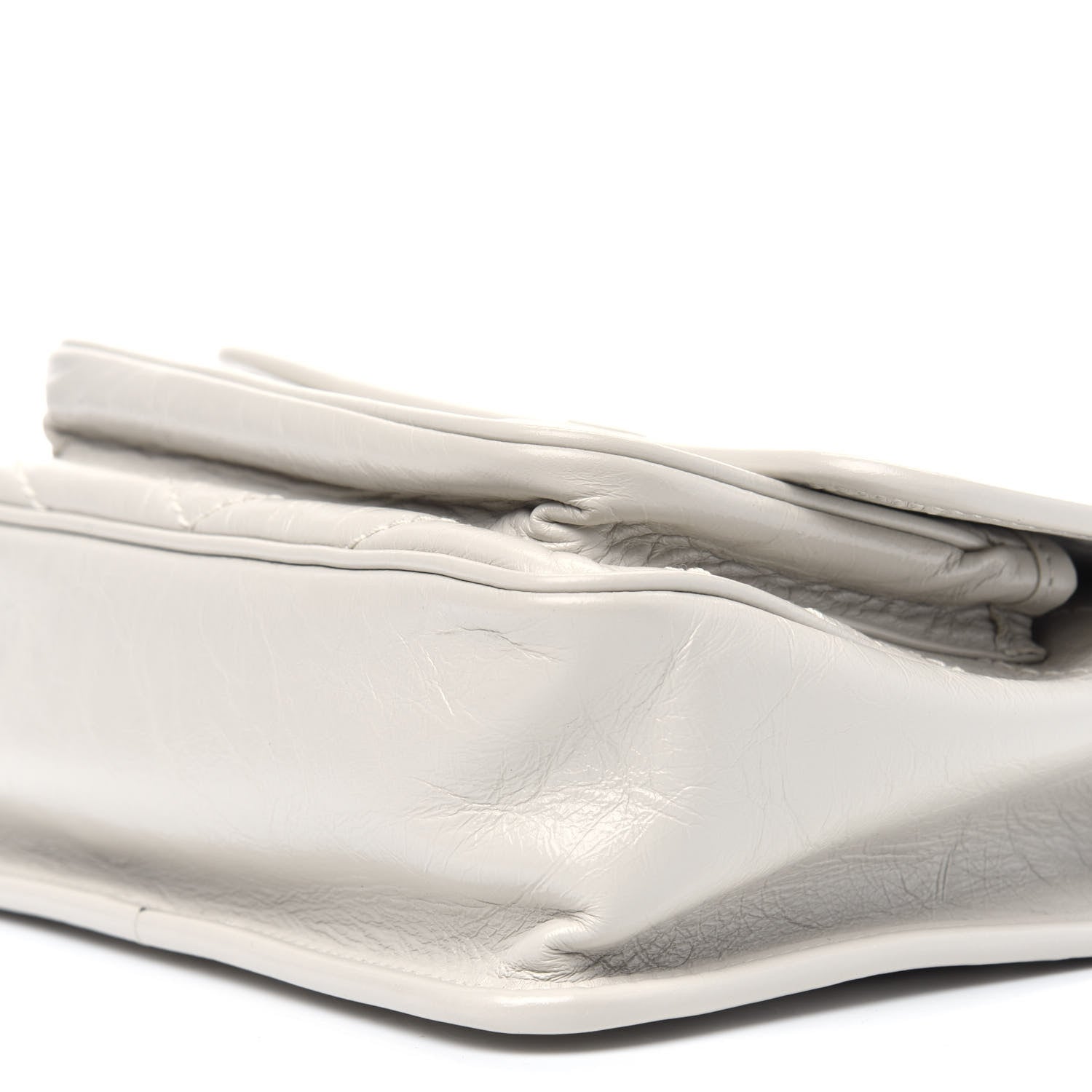 Saint Laurent Crinkled Calfskin Matelasse Monogram Baby Niki Chain Satchel White 10 of 11