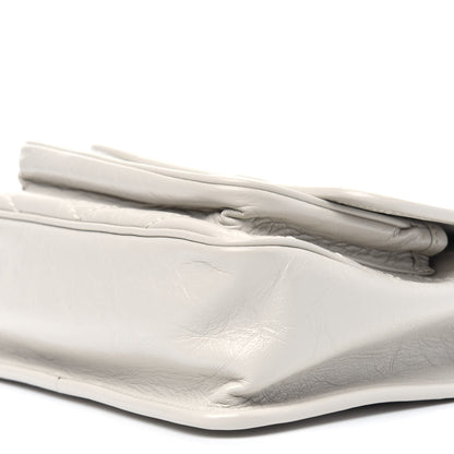 Saint Laurent Crinkled Calfskin Matelasse Monogram Baby Niki Chain Satchel White 10 of 11