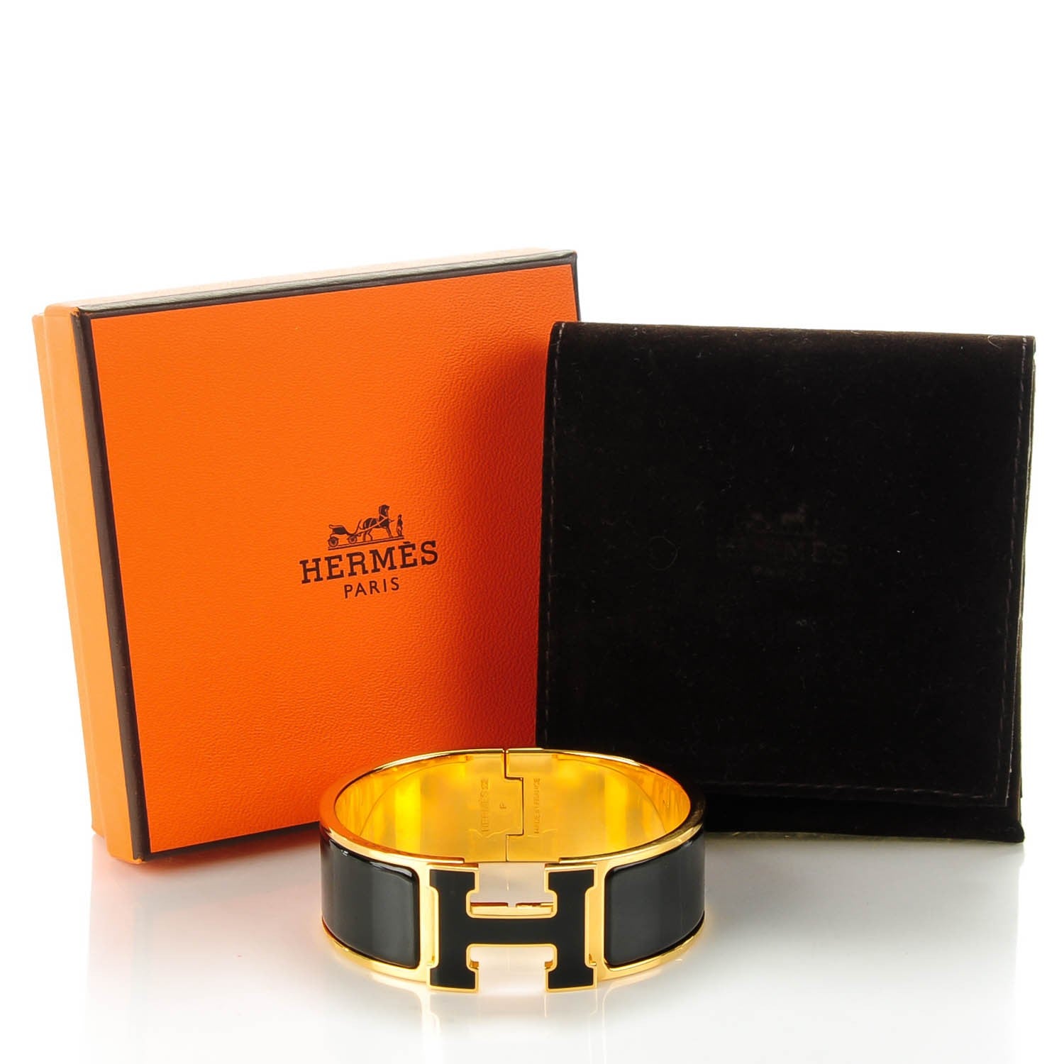 Hermes Enamel Wide Clic Clac H Bracelet PM Black 4 of 6