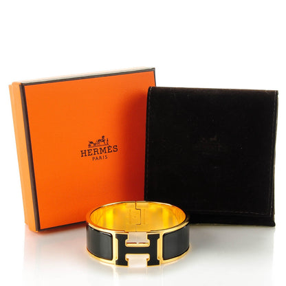 Hermes Enamel Wide Clic Clac H Bracelet PM Black 4 of 6