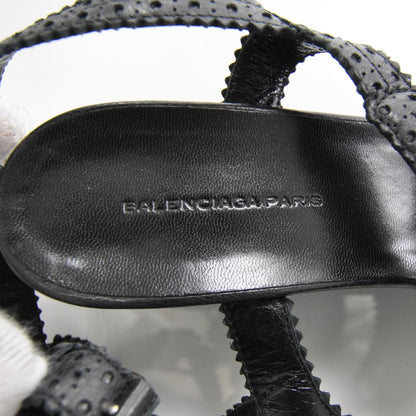Balenciaga Agneau Brogues Wedge Sandals 39.5 Anthracite 6 of 6