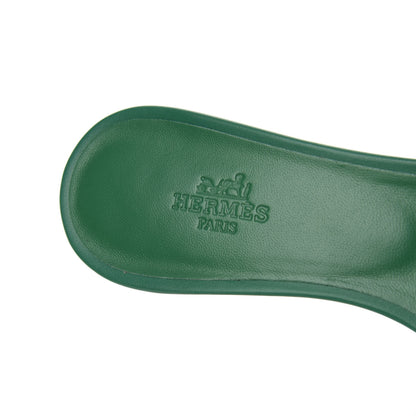 Hermes Calfskin Oasis Sandals 37 Vert Emeraude 12 of 18