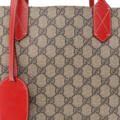 Gucci GG Supreme Monogram Small Reversible Tote Beige Red 21 of 24